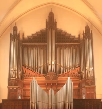 Les entrailles de l'orgue de Saint-Pierre