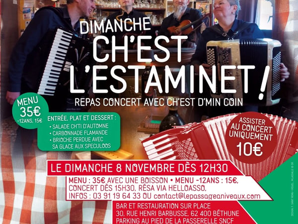 Ch'est d'min coin, concert à l'estaminet